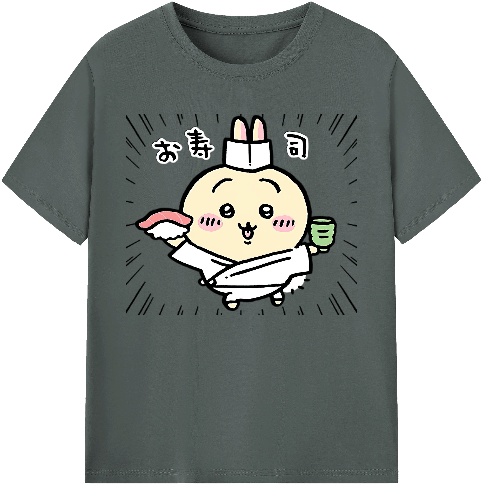 （画像用） ちいかわ うさぎ Chii-kawa usagi 綿100％ メンズ半袖Tシャツ｜肌触りやわらか＆通気性